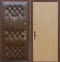 Стальная дверь эконом, отделка винилискожа дутая + ламинат №26
