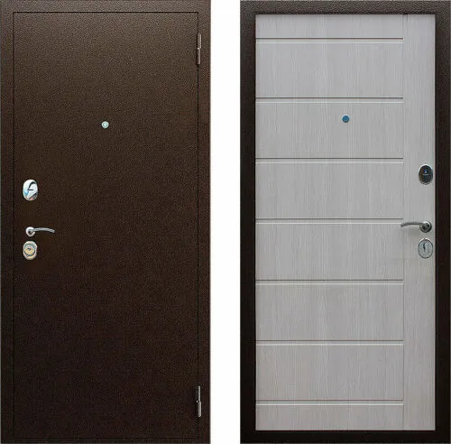 Эконом дверь Йошкар Комфорт Беленый дуб (технические двери) 960х2050 мм входная металлическая открывание правое
