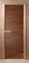 Стеклянная дверь для сауны Эконом - бронза матовая