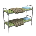 Комплект для рабочих кровать с ватным матрасом, подушкой и одеялом - ЭКОНОМ-2 серый